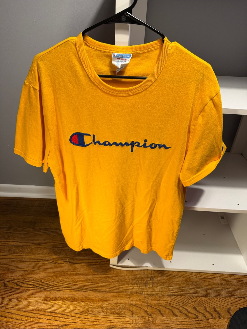 Champion Yellow Logo Tee with Navy Script